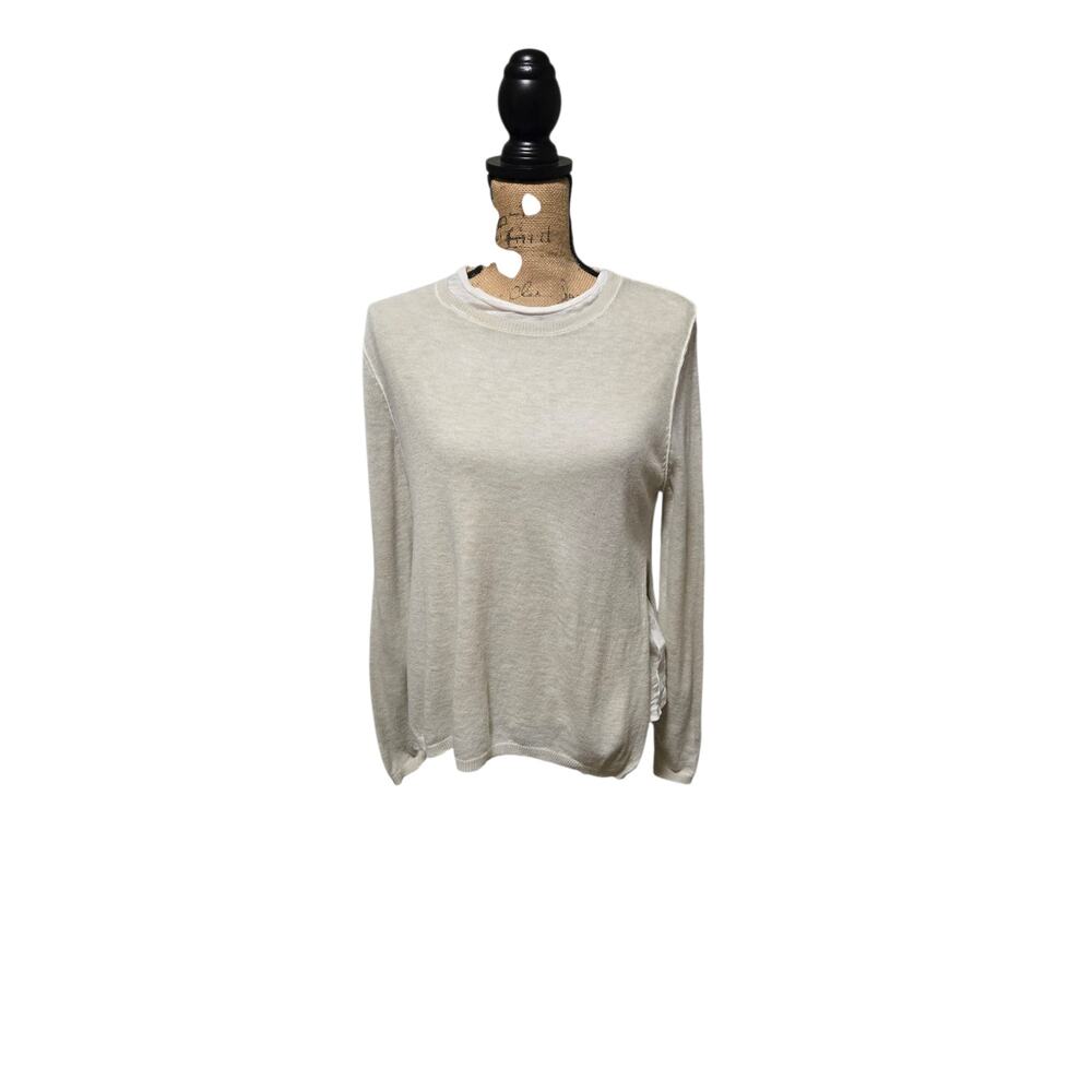 Nati soft modal neutral layered sweater, size small